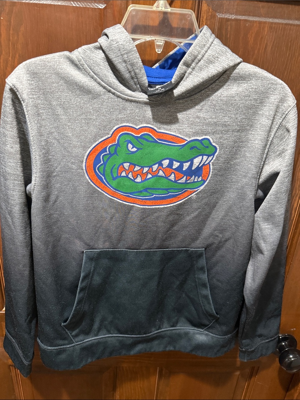 Florida Gators Gray Hooded Sweatshirt with Green & Orange Gator Logo